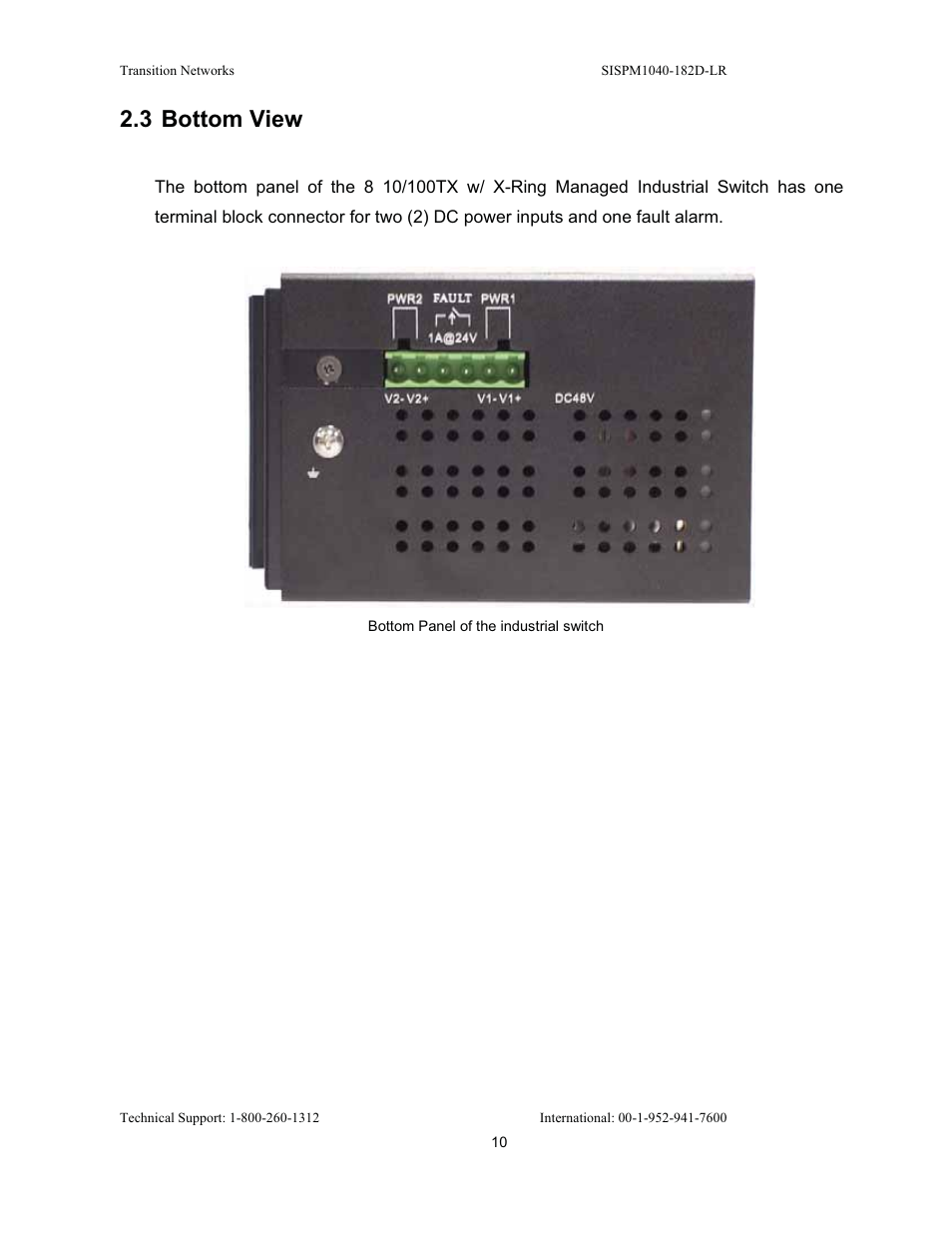 3 bottom view | Transition Networks SISPM1040-182D User Manual | Page 18 / 157