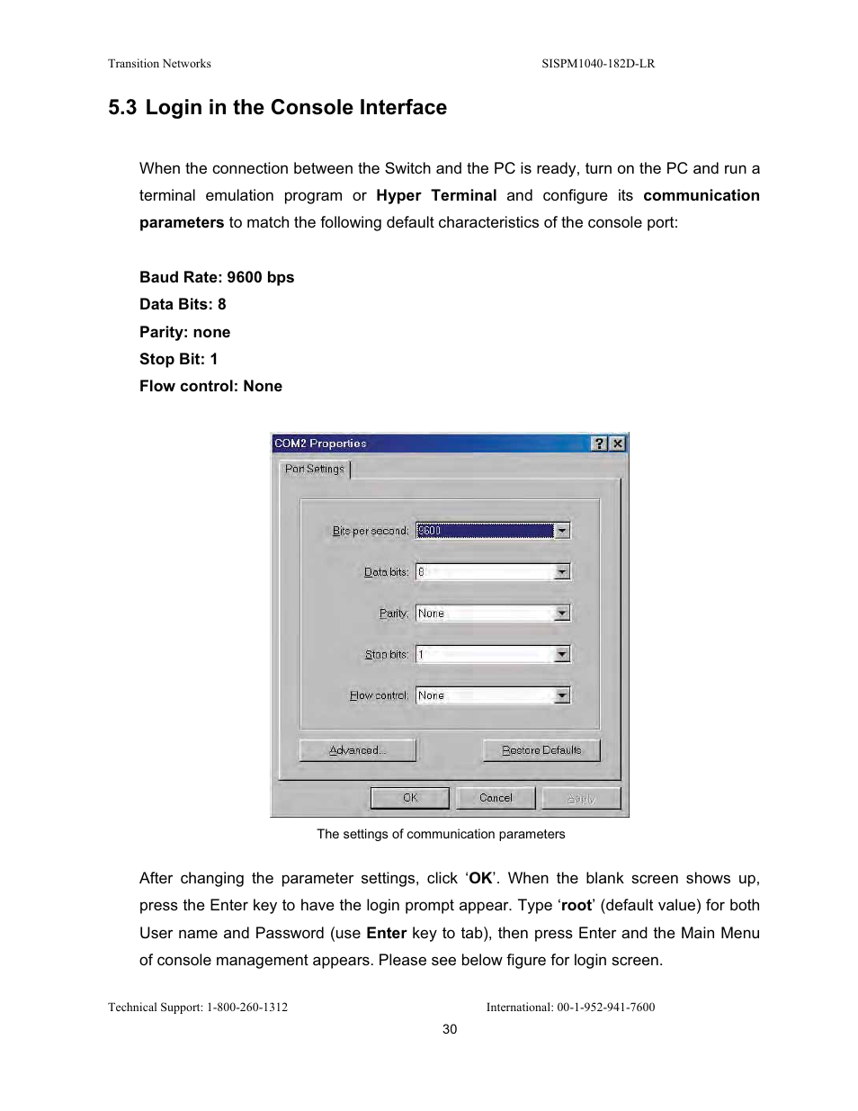 3 login in the console interface | Transition Networks SISPM1040-182D User Manual | Page 38 / 157