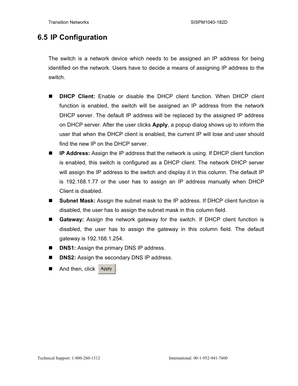 5 ip configuration | Transition Networks SISPM1040-182D User Manual | Page 45 / 157