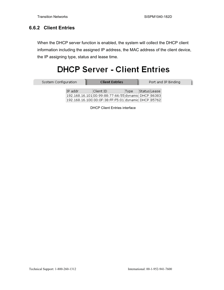 2 client entries | Transition Networks SISPM1040-182D User Manual | Page 49 / 157