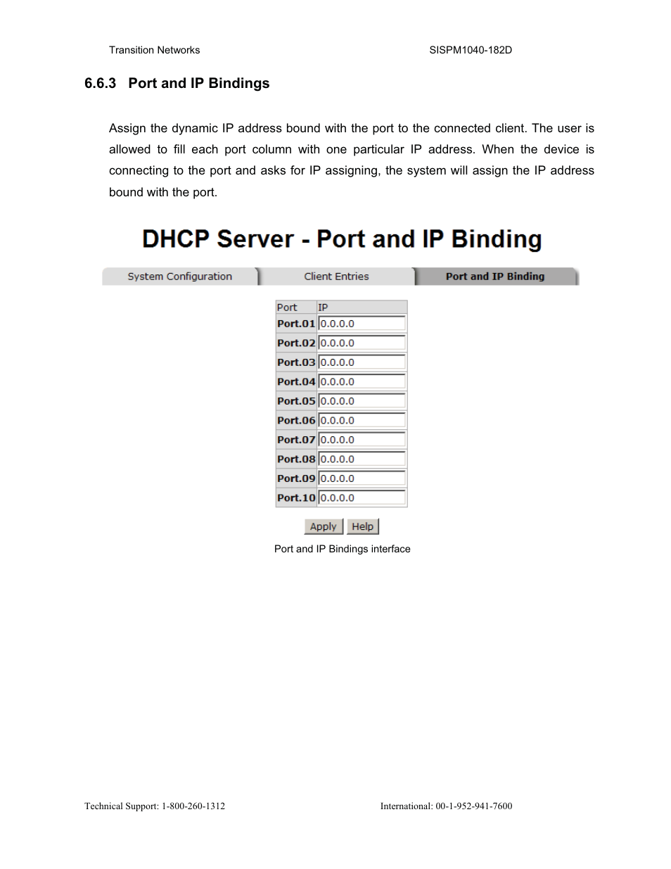 3 port and ip bindings | Transition Networks SISPM1040-182D User Manual | Page 50 / 157