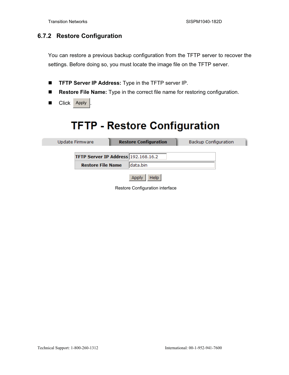 2 restore configuration | Transition Networks SISPM1040-182D User Manual | Page 52 / 157