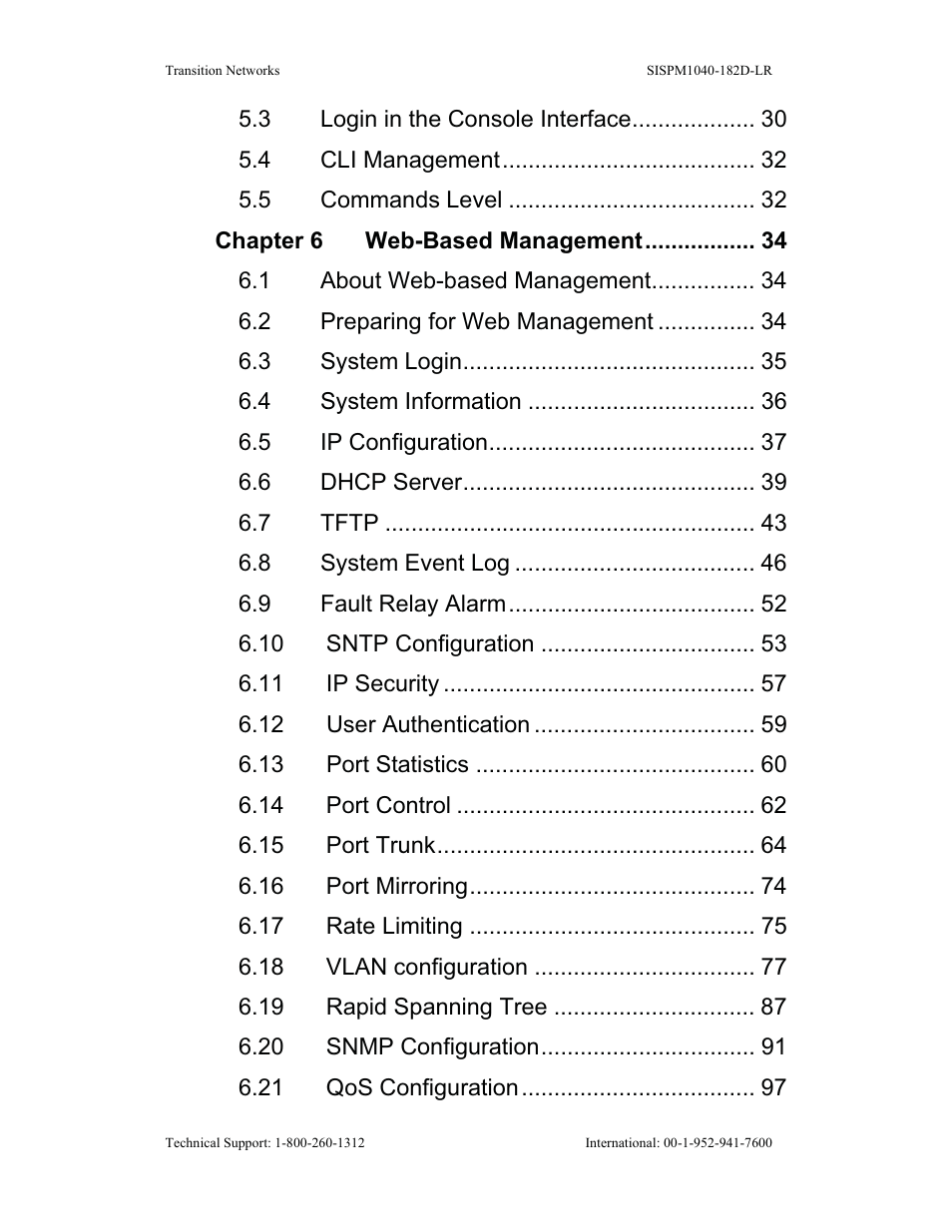 Transition Networks SISPM1040-182D User Manual | Page 6 / 157