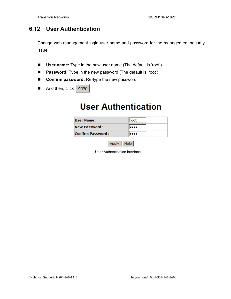 12 user authentication | Transition Networks SISPM1040-182D User Manual | Page 67 / 157