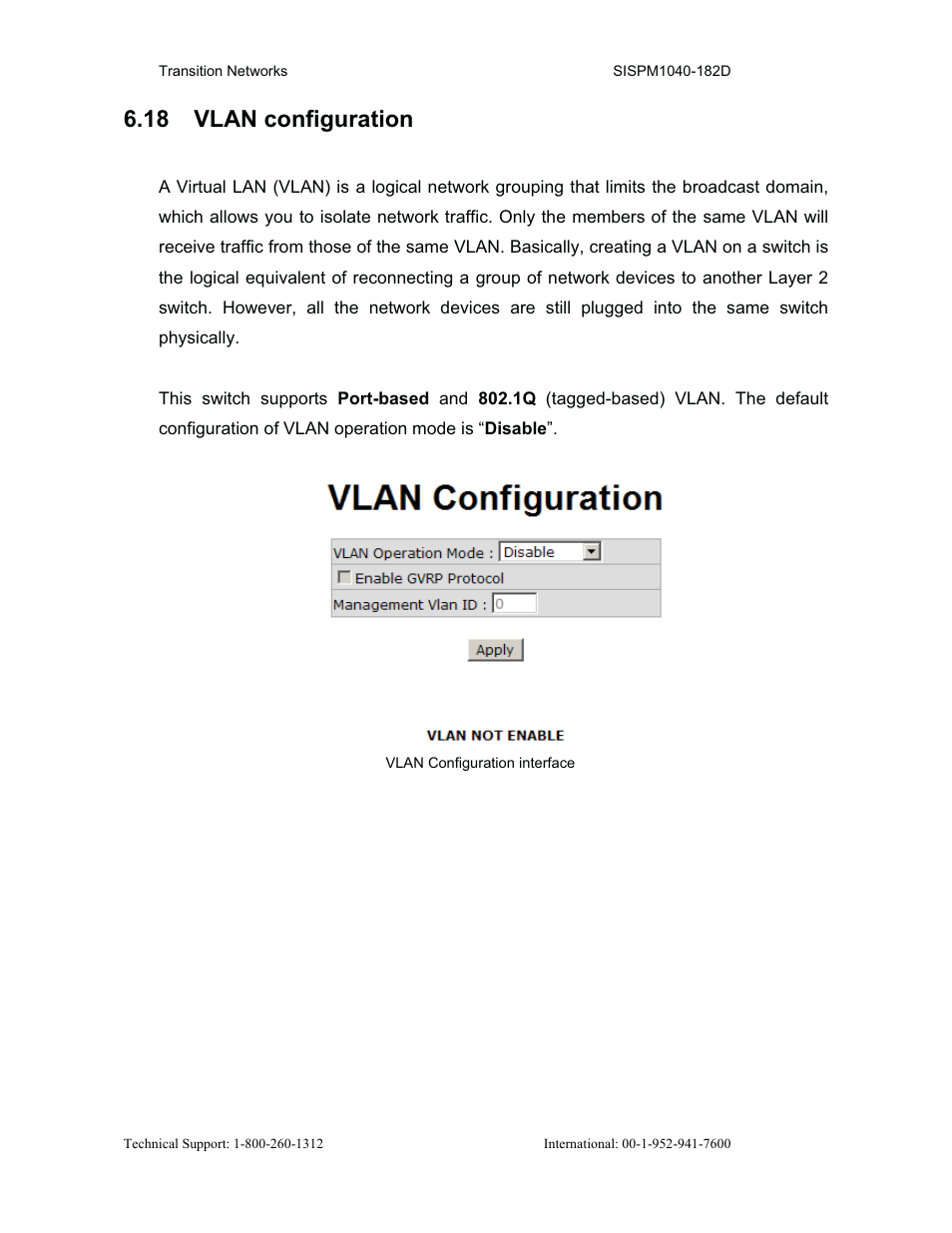 18 vlan configuration | Transition Networks SISPM1040-182D User Manual | Page 85 / 157