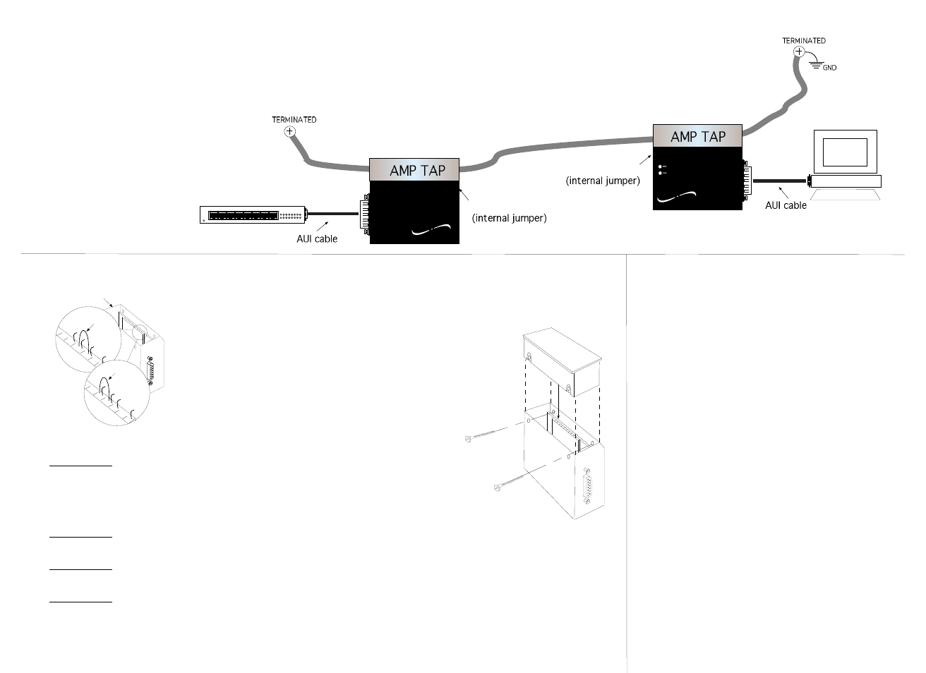 Using the coaxial transceiver | Transition Networks E-CX-MC02 User Manual | Page 2 / 2