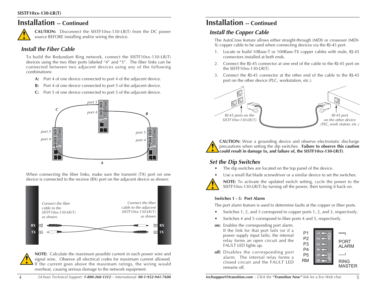 Installation | Transition Networks SISTF10xx-130-LR(T) User Manual | Page 3 / 9