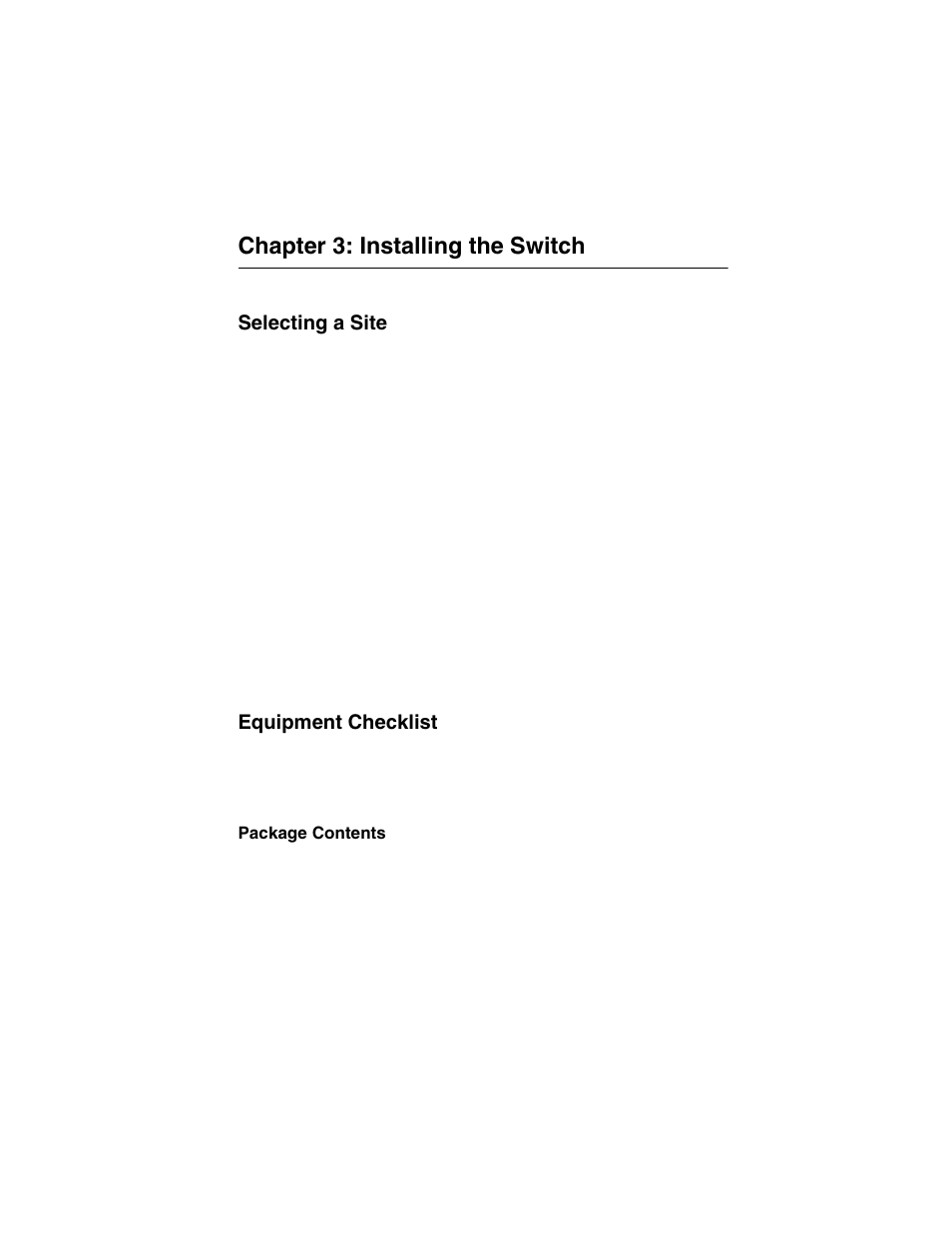 Chapter 3: installing the switch, Selecting a site, Equipment checklist | Package contents | Transition Networks SM24-100SFP-AH User Manual | Page 29 / 60