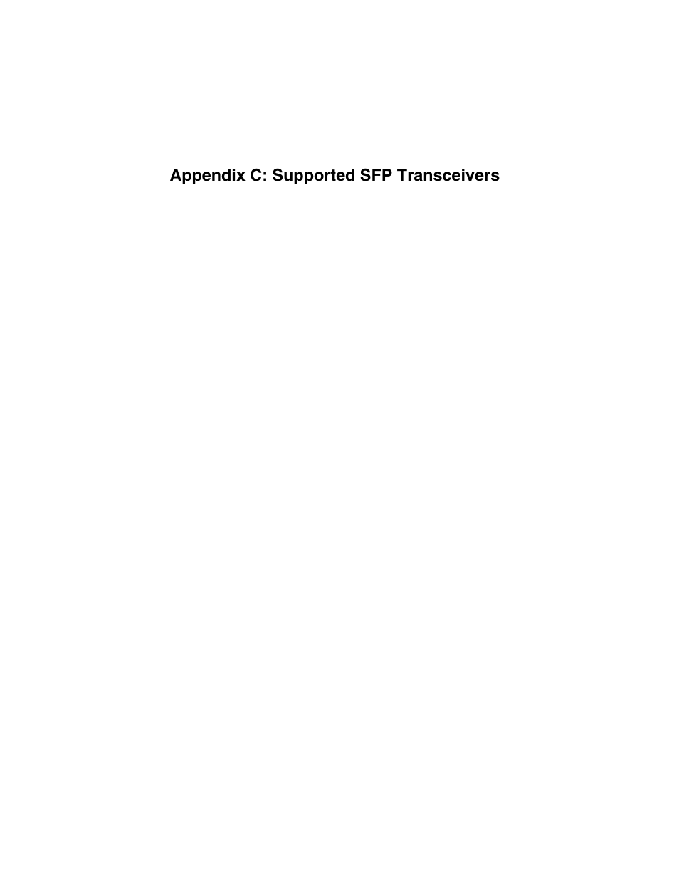 Appendix c: supported sfp transceivers | Transition Networks SM24-100SFP-AH User Manual | Page 47 / 60