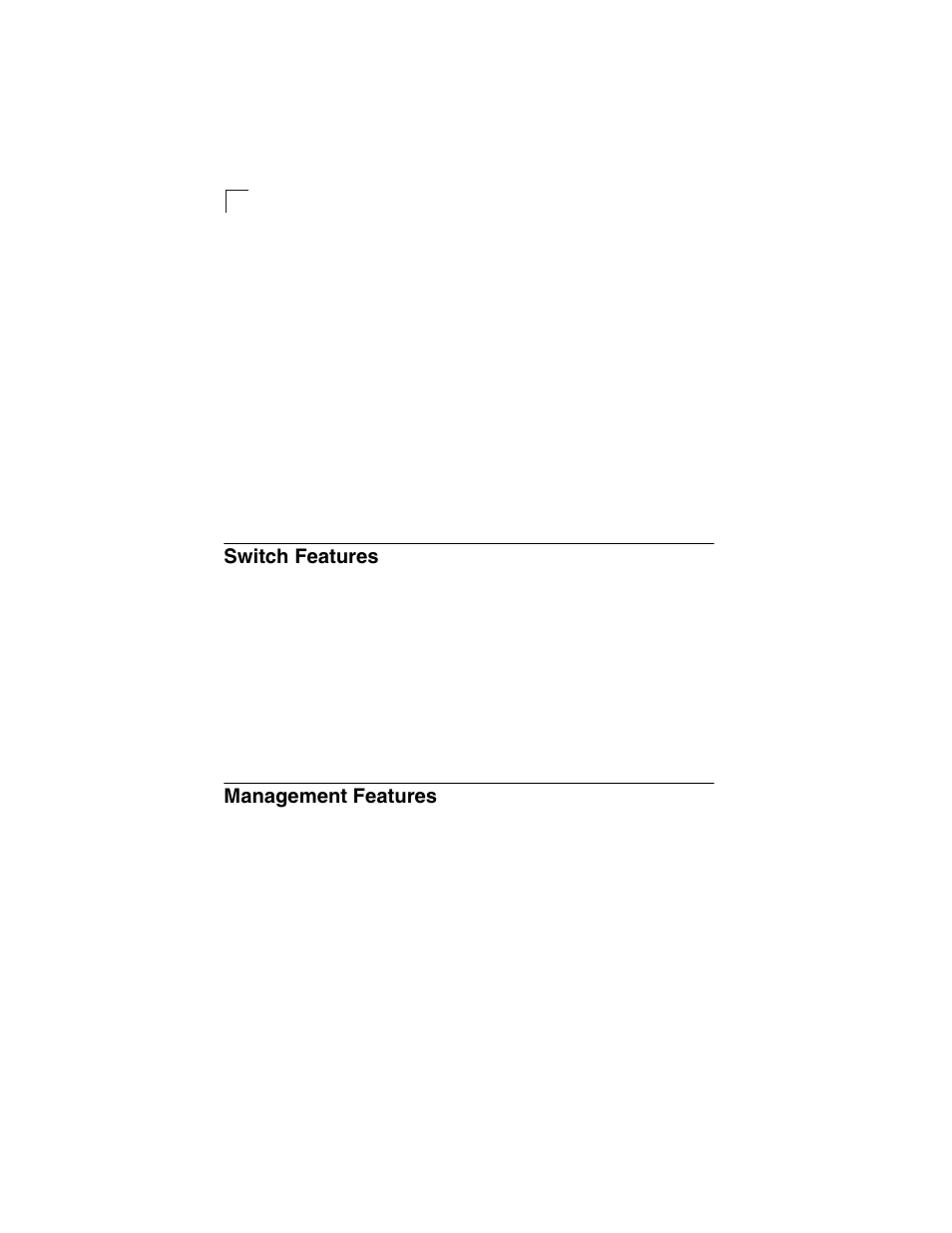 Switch features, Management features | Transition Networks SM24-100SFP-AH User Manual | Page 50 / 60
