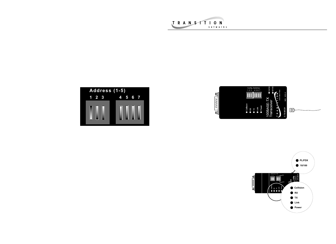 Transition Networks FAST ETHERNET E-TX-MC01 User Manual | 2 pages