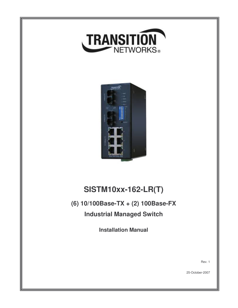 Transition Networks SISTM10XX-162-LR User Manual | 57 pages