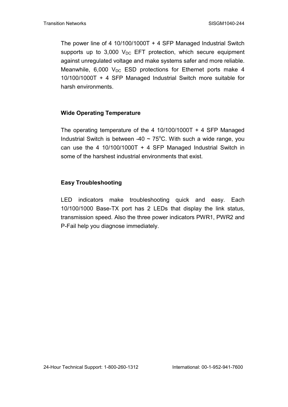 Transition Networks SISGM1040-244 User Manual | Page 10 / 117
