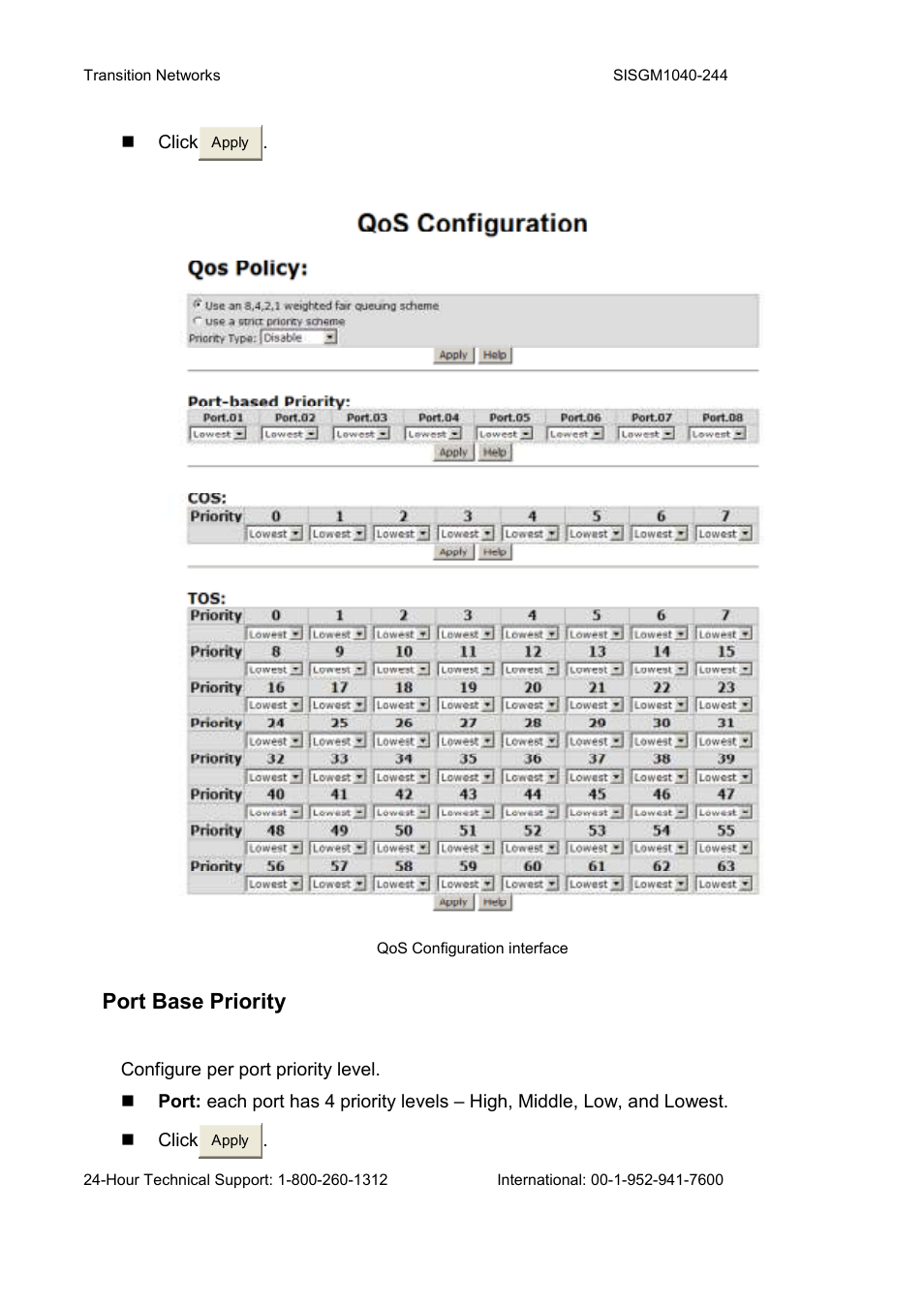 Port base priority | Transition Networks SISGM1040-244 User Manual | Page 105 / 117