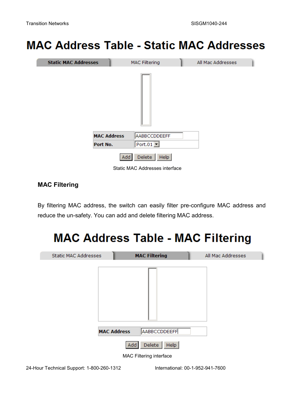 Transition Networks SISGM1040-244 User Manual | Page 114 / 117