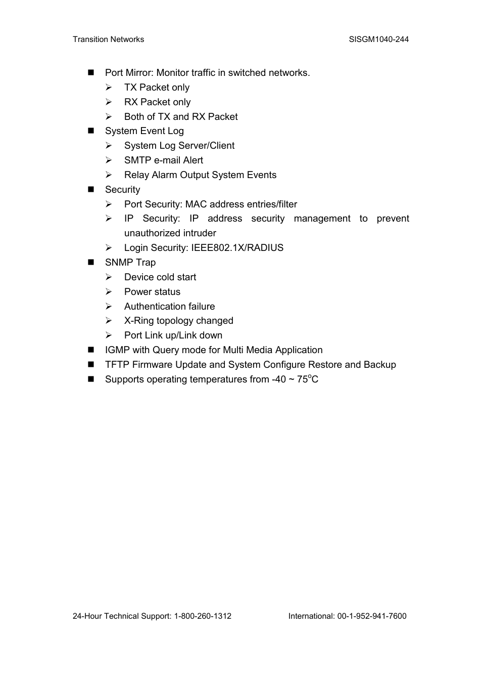 Transition Networks SISGM1040-244 User Manual | Page 12 / 117