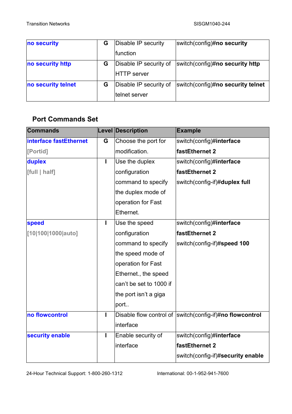 Transition Networks SISGM1040-244 User Manual | Page 40 / 117