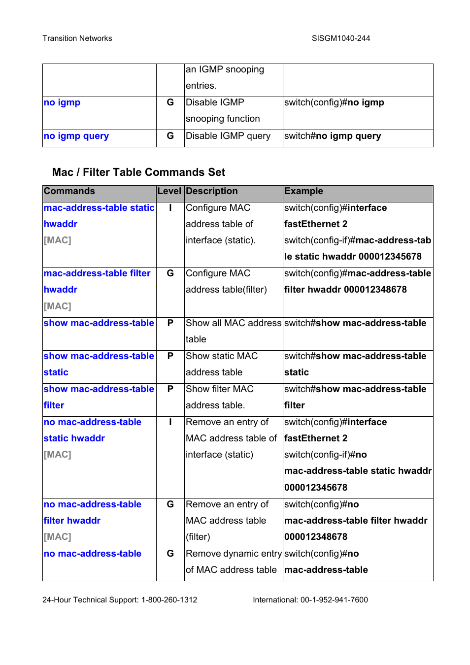 Transition Networks SISGM1040-244 User Manual | Page 51 / 117