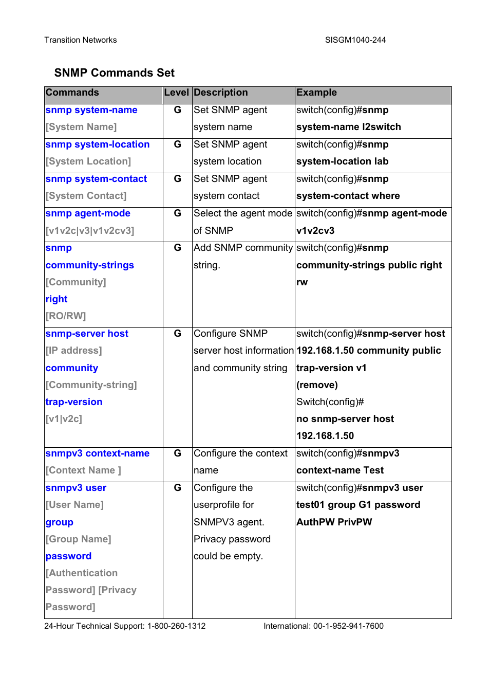 Transition Networks SISGM1040-244 User Manual | Page 52 / 117
