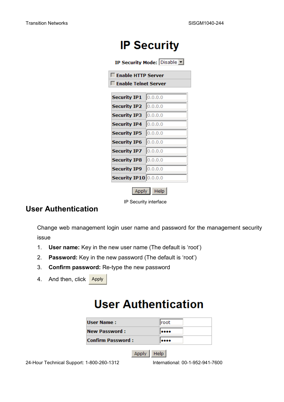 User authentication | Transition Networks SISGM1040-244 User Manual | Page 79 / 117