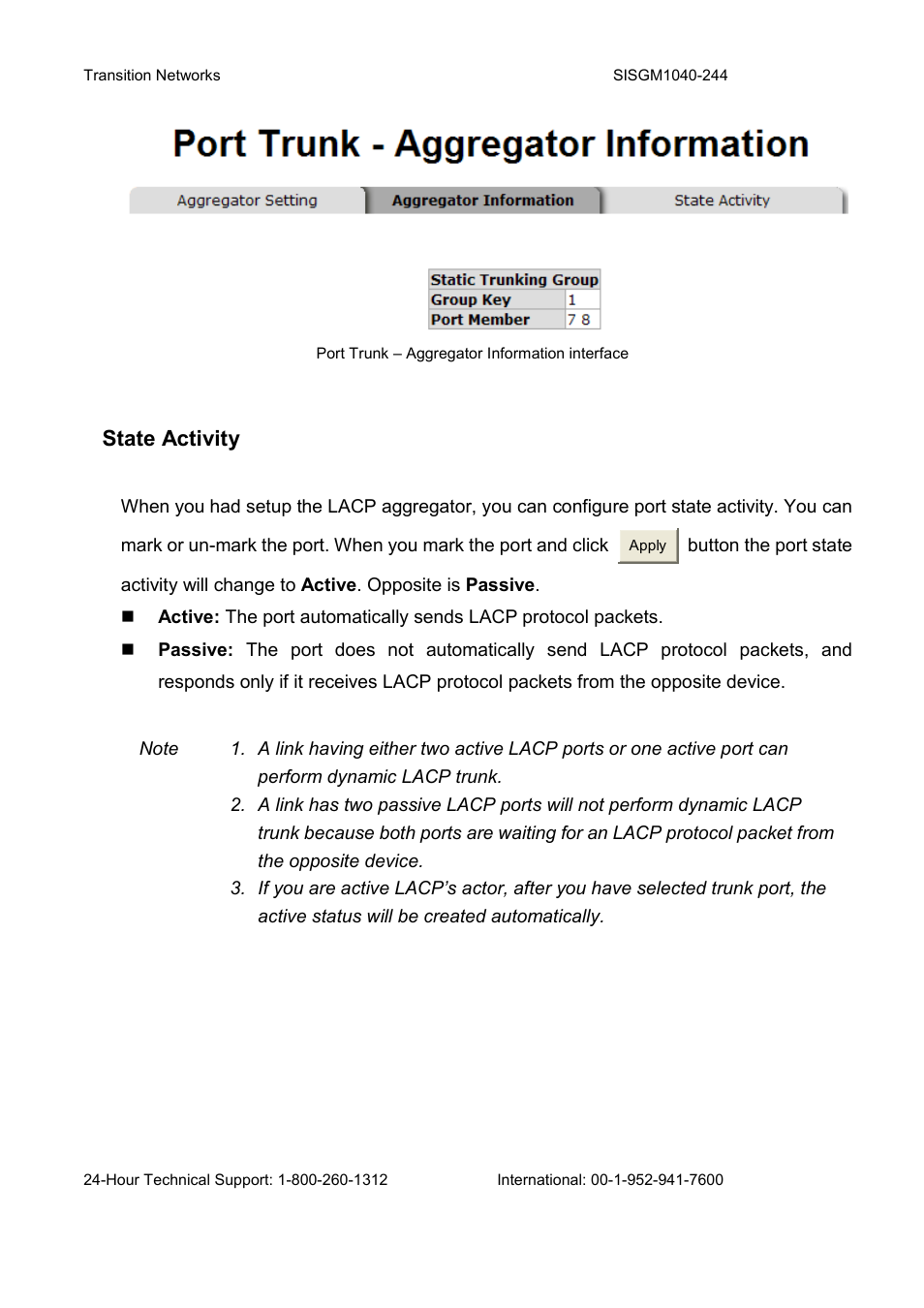 State activity | Transition Networks SISGM1040-244 User Manual | Page 84 / 117