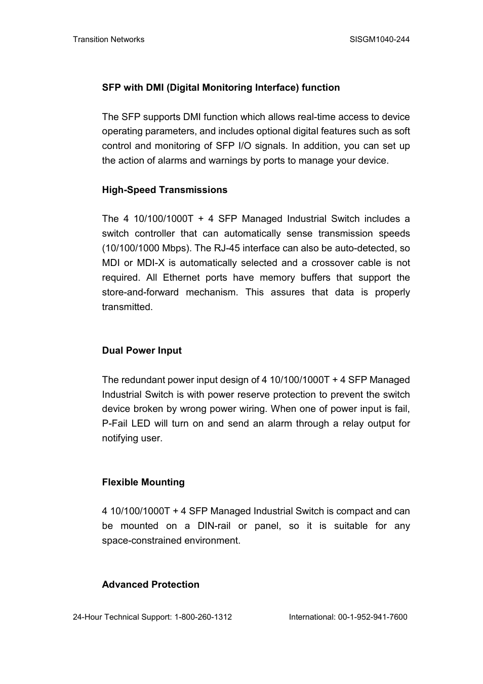 Transition Networks SISGM1040-244 User Manual | Page 9 / 117