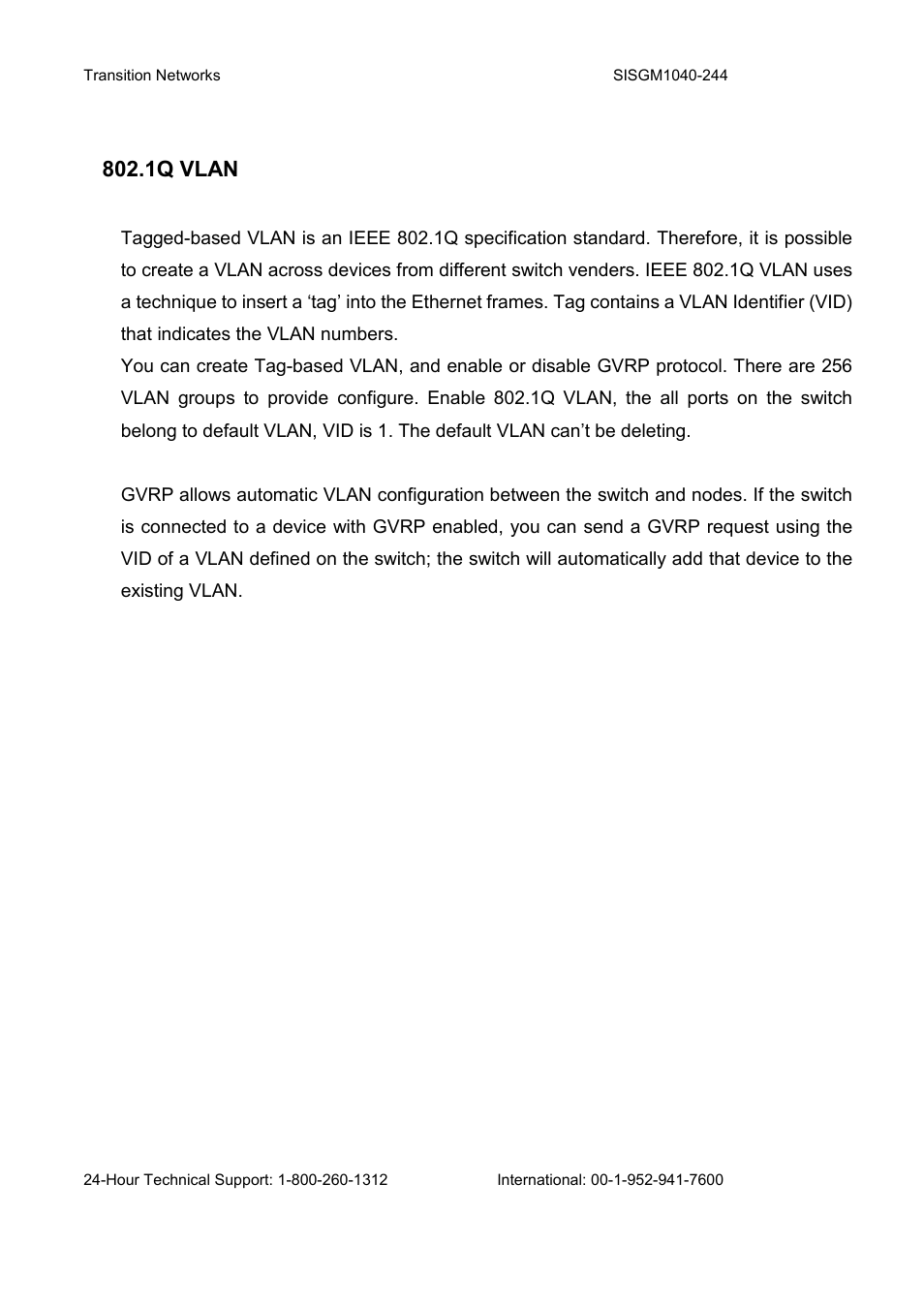 1q vlan | Transition Networks SISGM1040-244 User Manual | Page 92 / 117