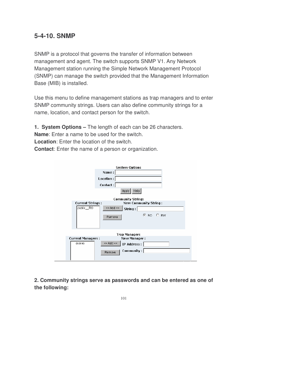 4-10. snmp | Transition Networks MIL-SM808GPXX User Manual | Page 107 / 117