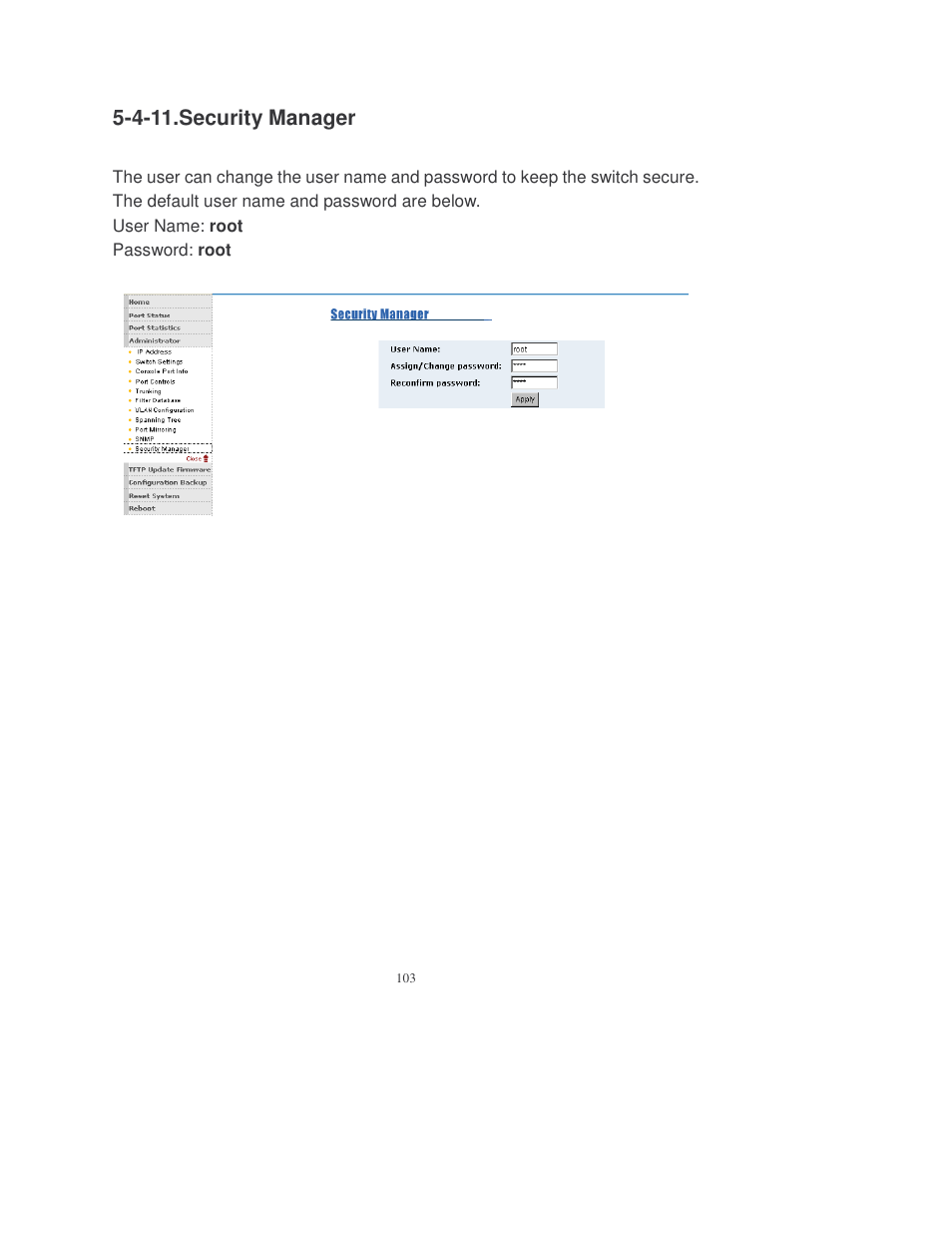 4-11.security manager | Transition Networks MIL-SM808GPXX User Manual | Page 109 / 117