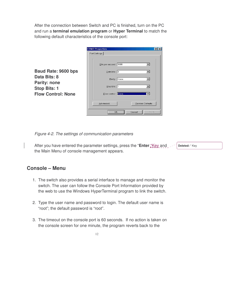 Console – menu | Transition Networks MIL-SM808GPXX User Manual | Page 18 / 117