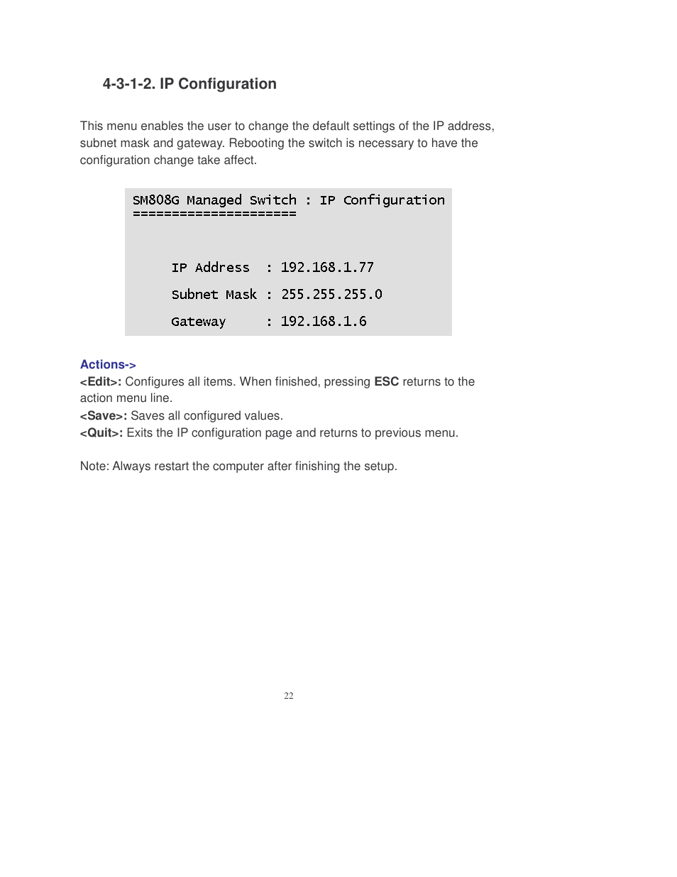 3-1-2. ip configuration | Transition Networks MIL-SM808GPXX User Manual | Page 28 / 117