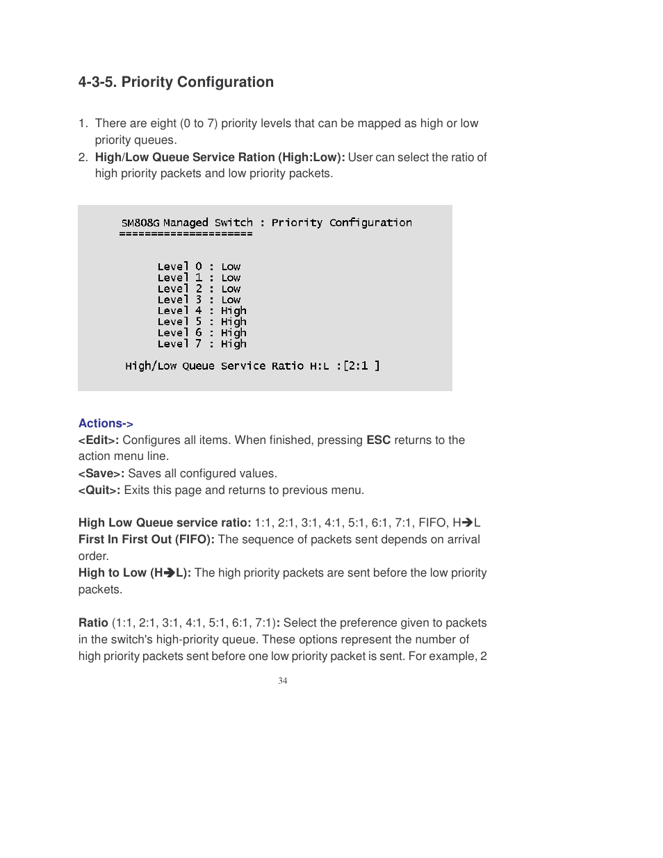 3-5. priority configuration | Transition Networks MIL-SM808GPXX User Manual | Page 40 / 117