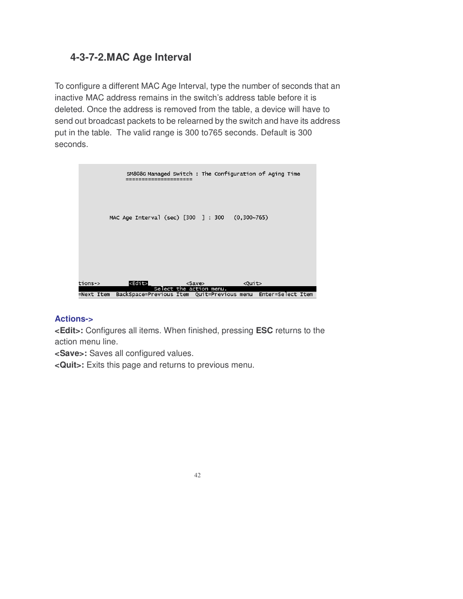 3-7-2.mac age interval | Transition Networks MIL-SM808GPXX User Manual | Page 48 / 117