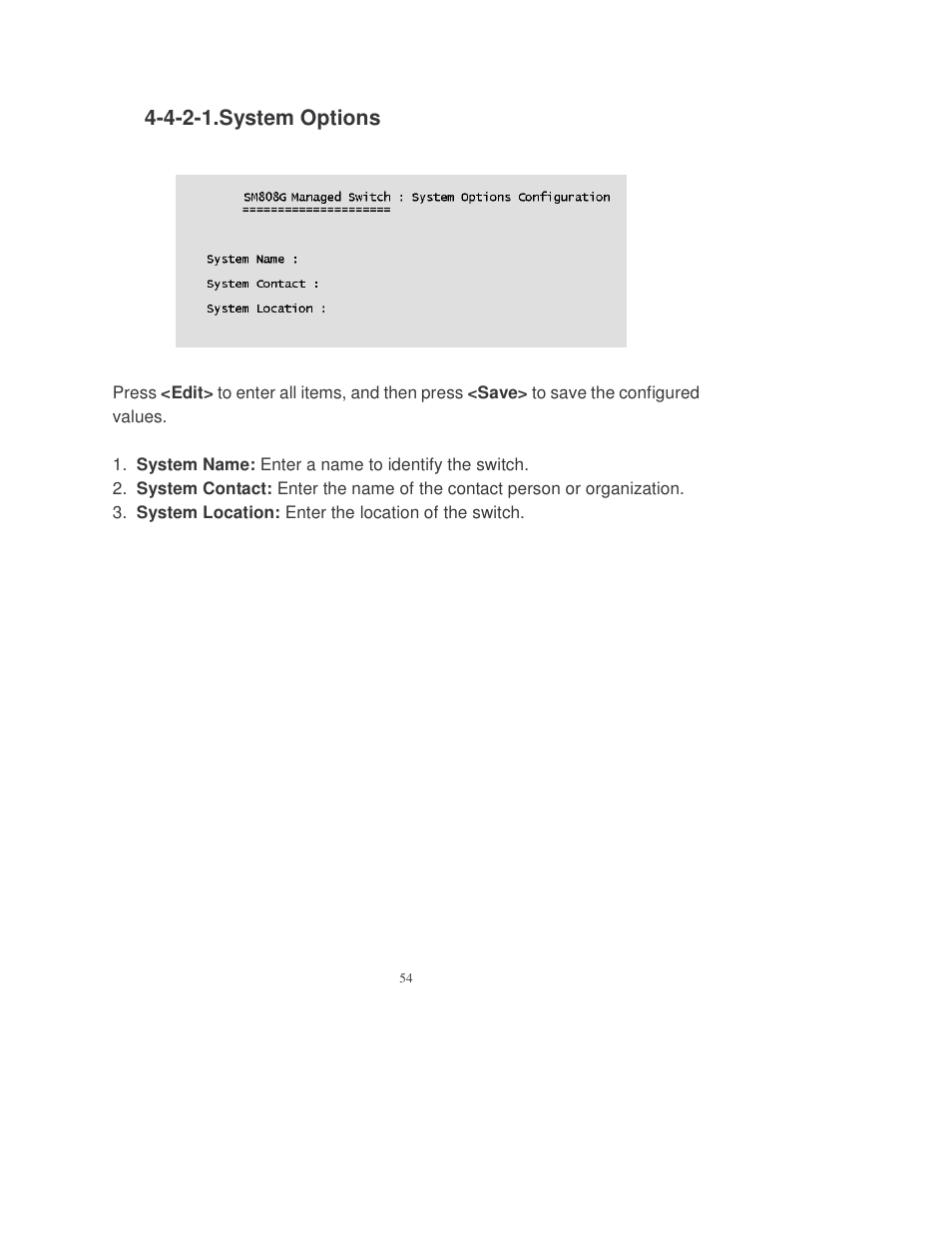 4-2-1.system options | Transition Networks MIL-SM808GPXX User Manual | Page 60 / 117