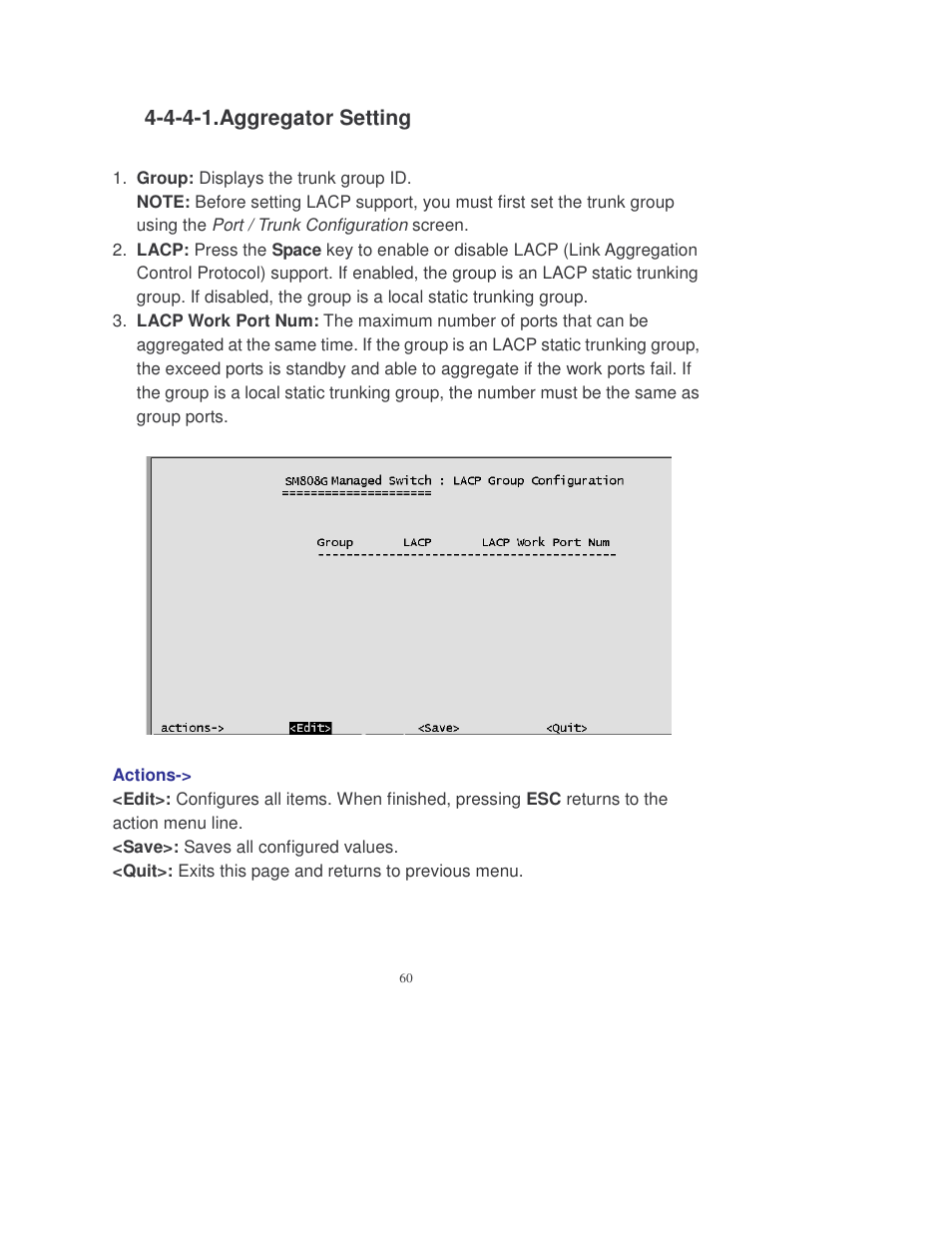 4-4-1.aggregator setting | Transition Networks MIL-SM808GPXX User Manual | Page 66 / 117