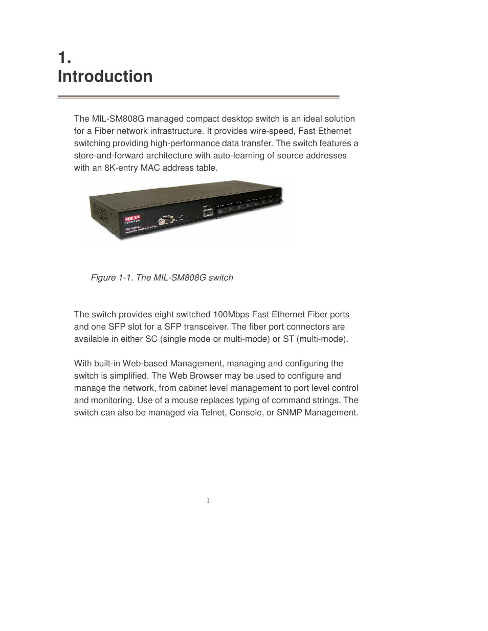 Introduction | Transition Networks MIL-SM808GPXX User Manual | Page 7 / 117