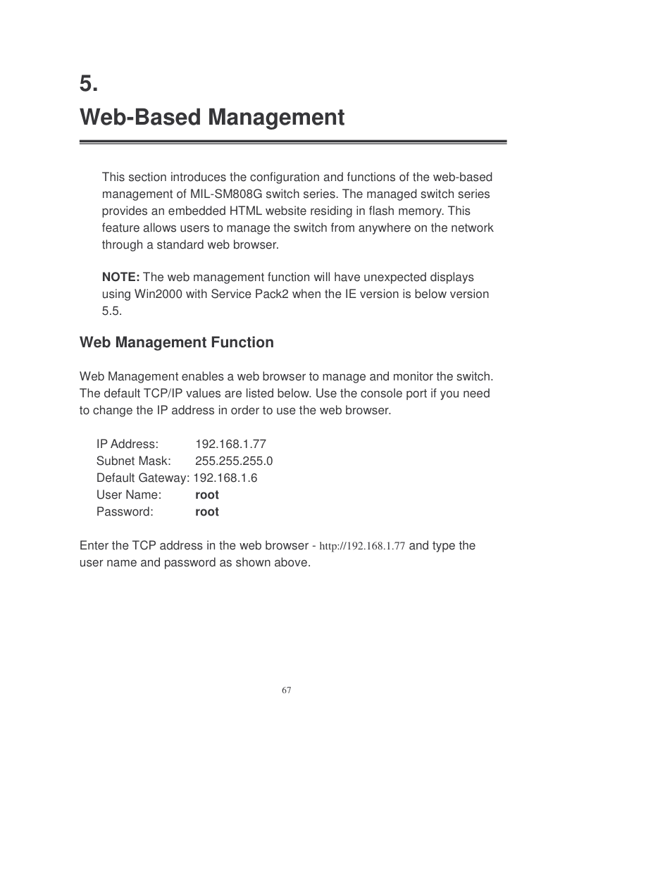 Web-based management | Transition Networks MIL-SM808GPXX User Manual | Page 73 / 117