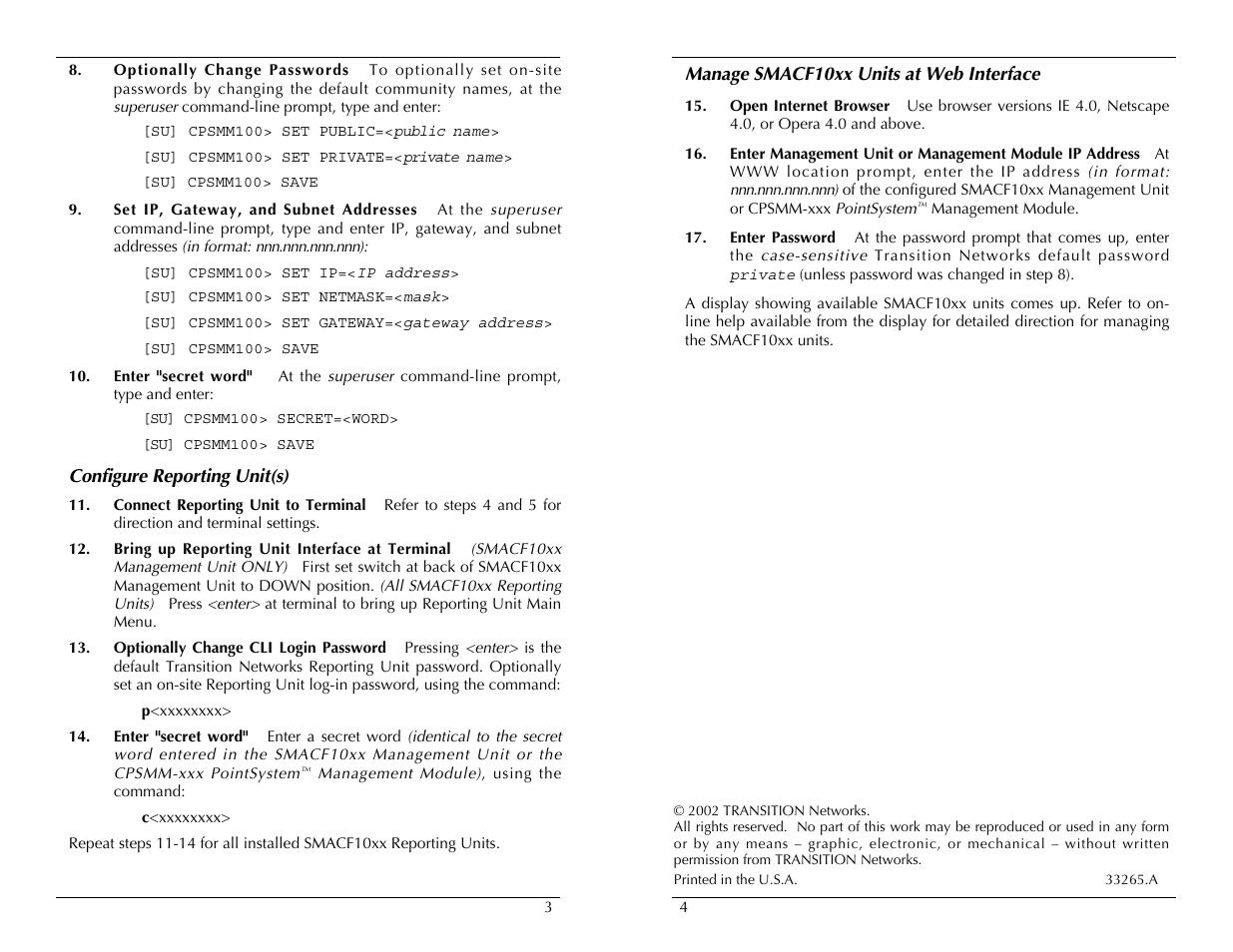 Transition Networks SMACF10XX User Manual | Page 2 / 2