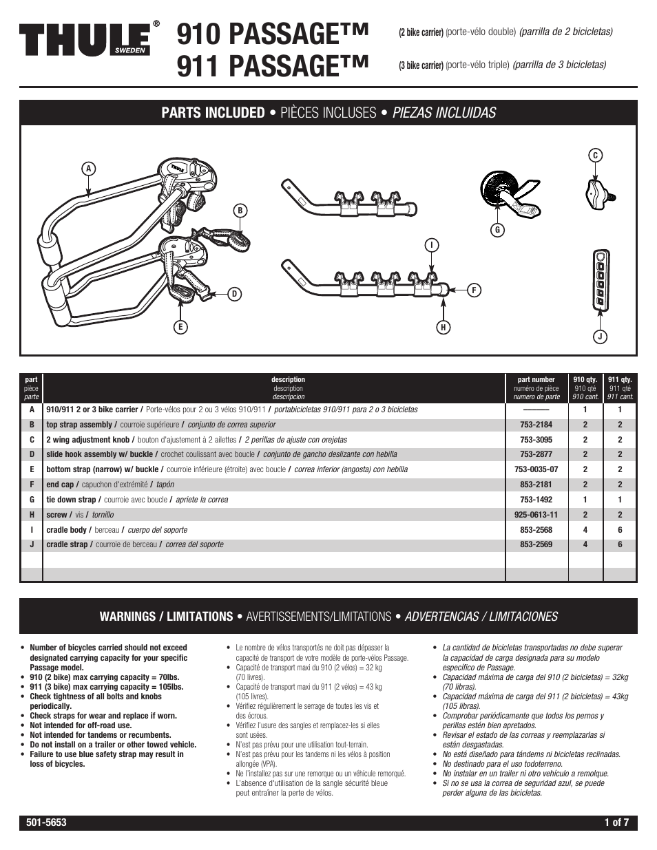 Thule Passage 911 User Manual | 26 pages