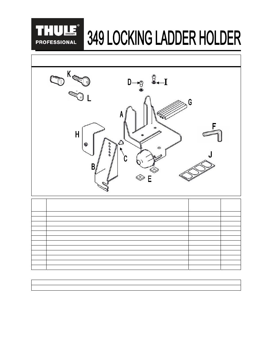 Thule Locking Ladder Holder 349 User Manual | 8 pages