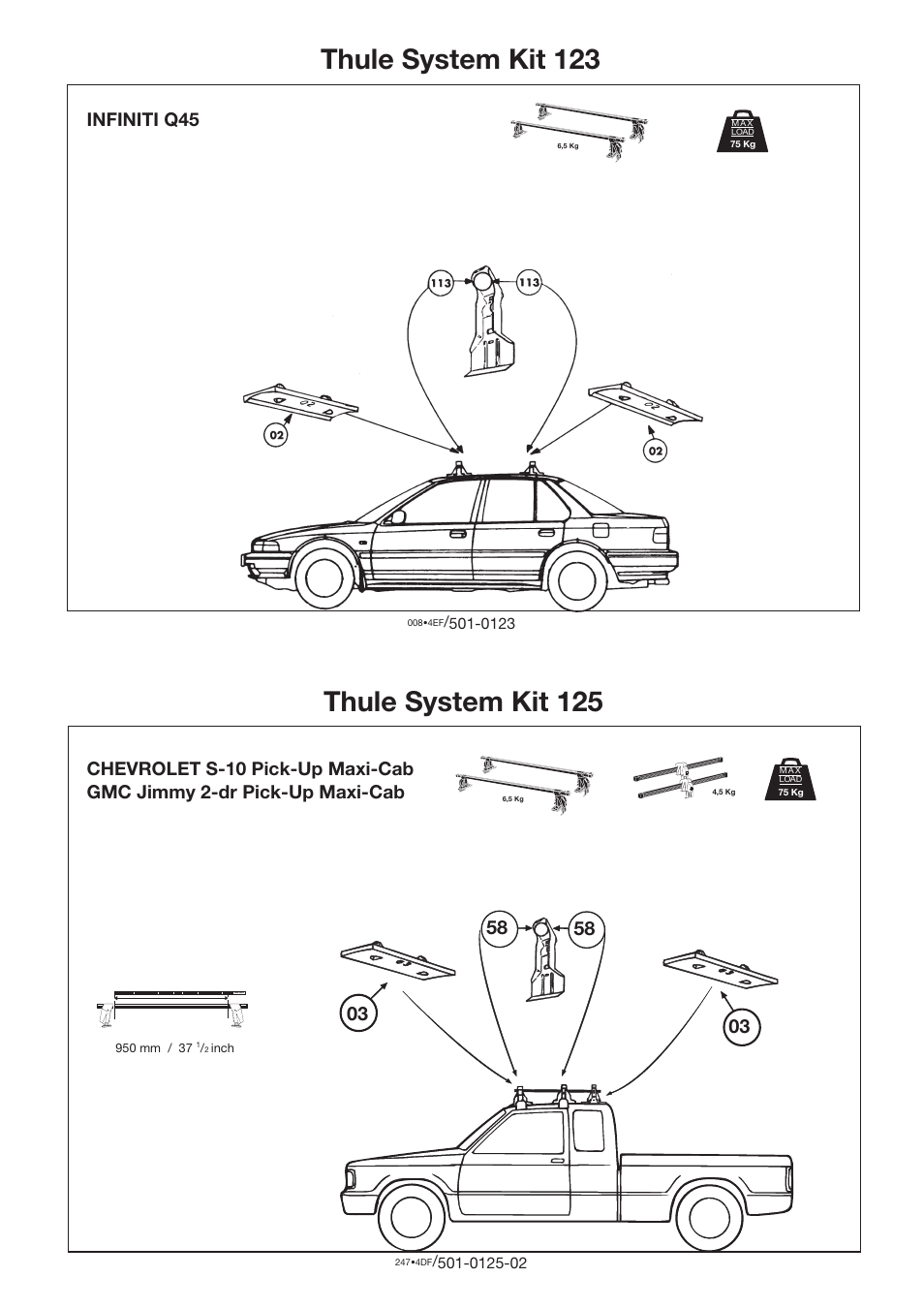 Thule 125 User Manual | 1 page