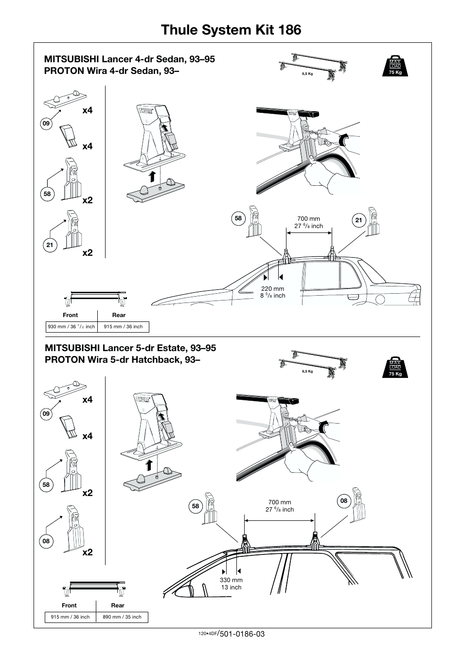 Thule 186 User Manual | 1 page