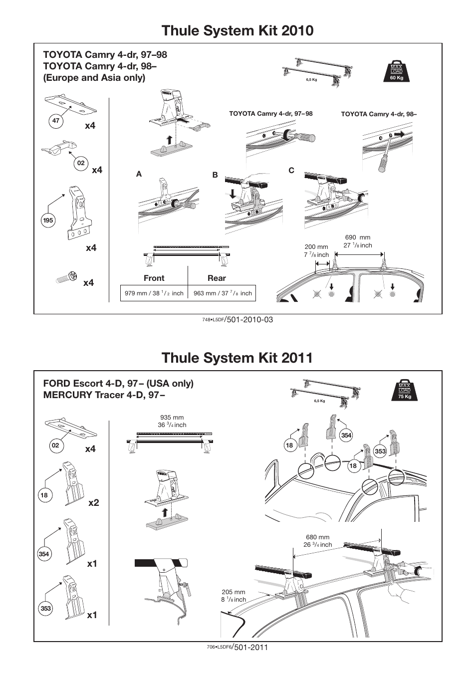 Thule 2010 User Manual | 1 page