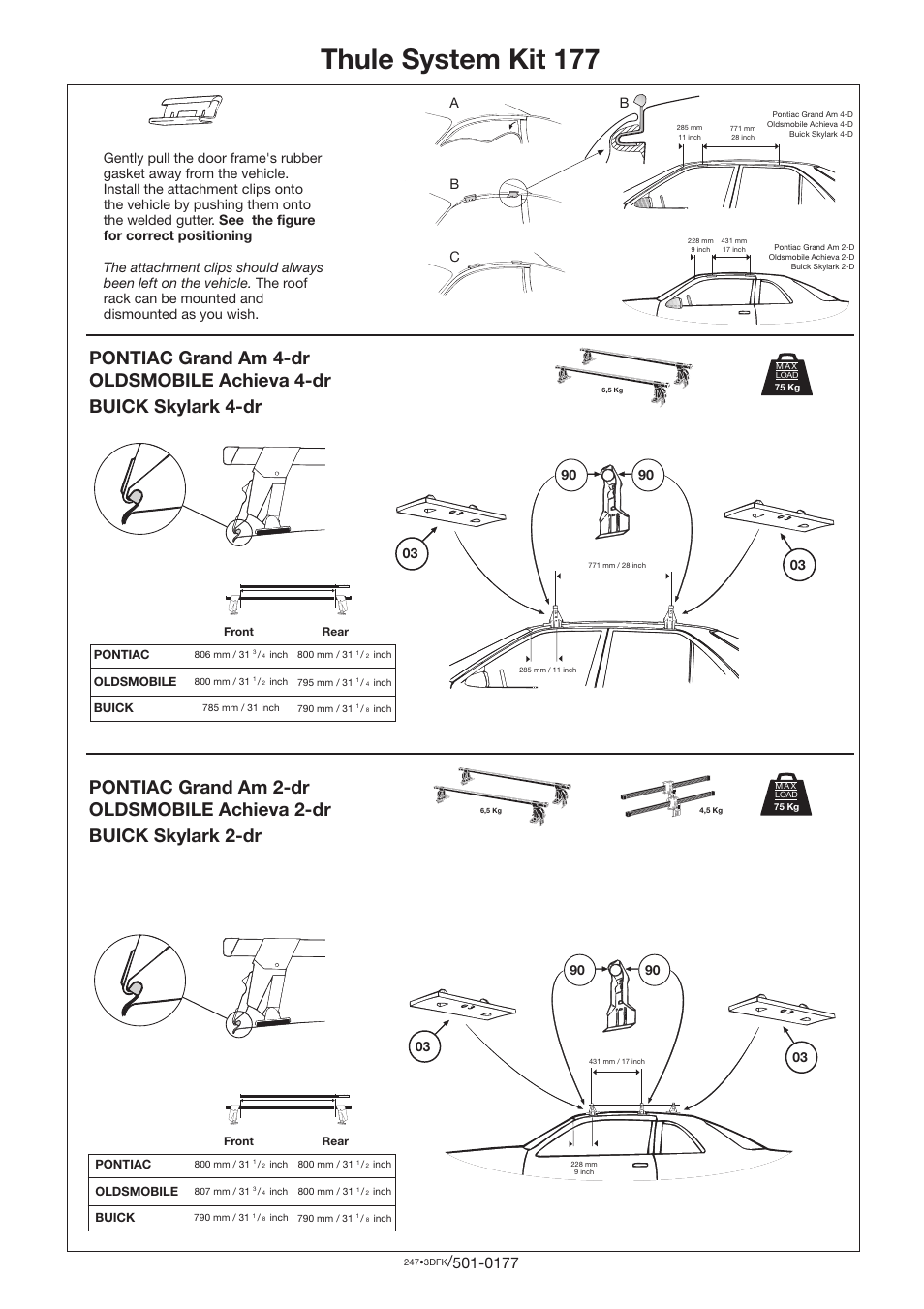 Thule 177 User Manual | 1 page