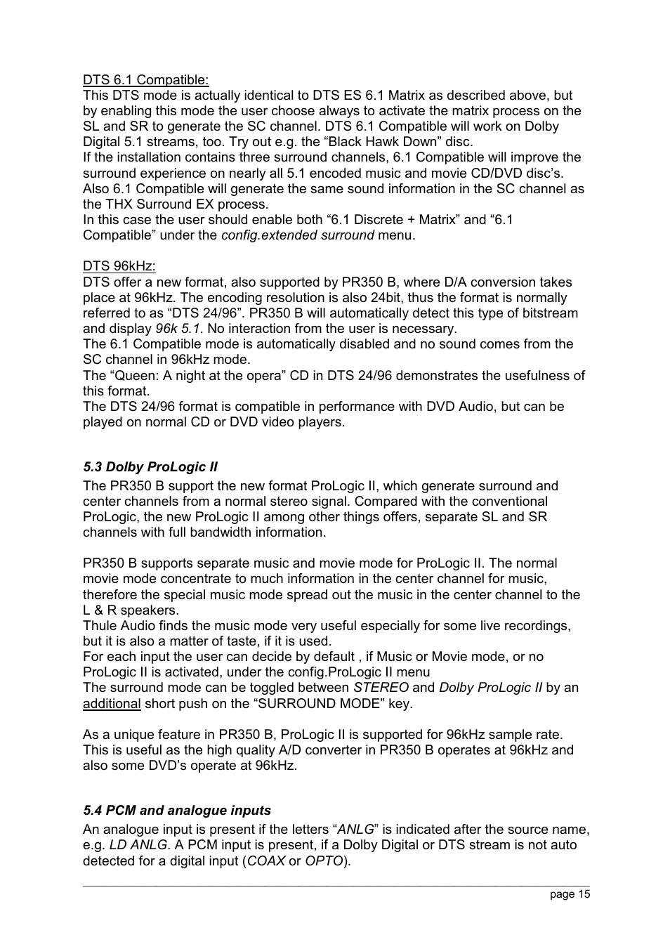 Thule PR350 B V350 User Manual | Page 15 / 26