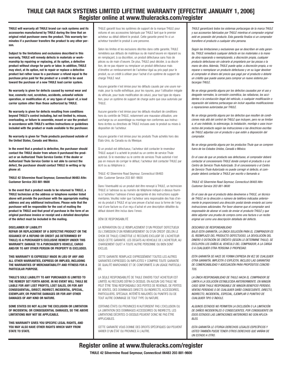 Thule 91725 User Manual | Page 4 / 4