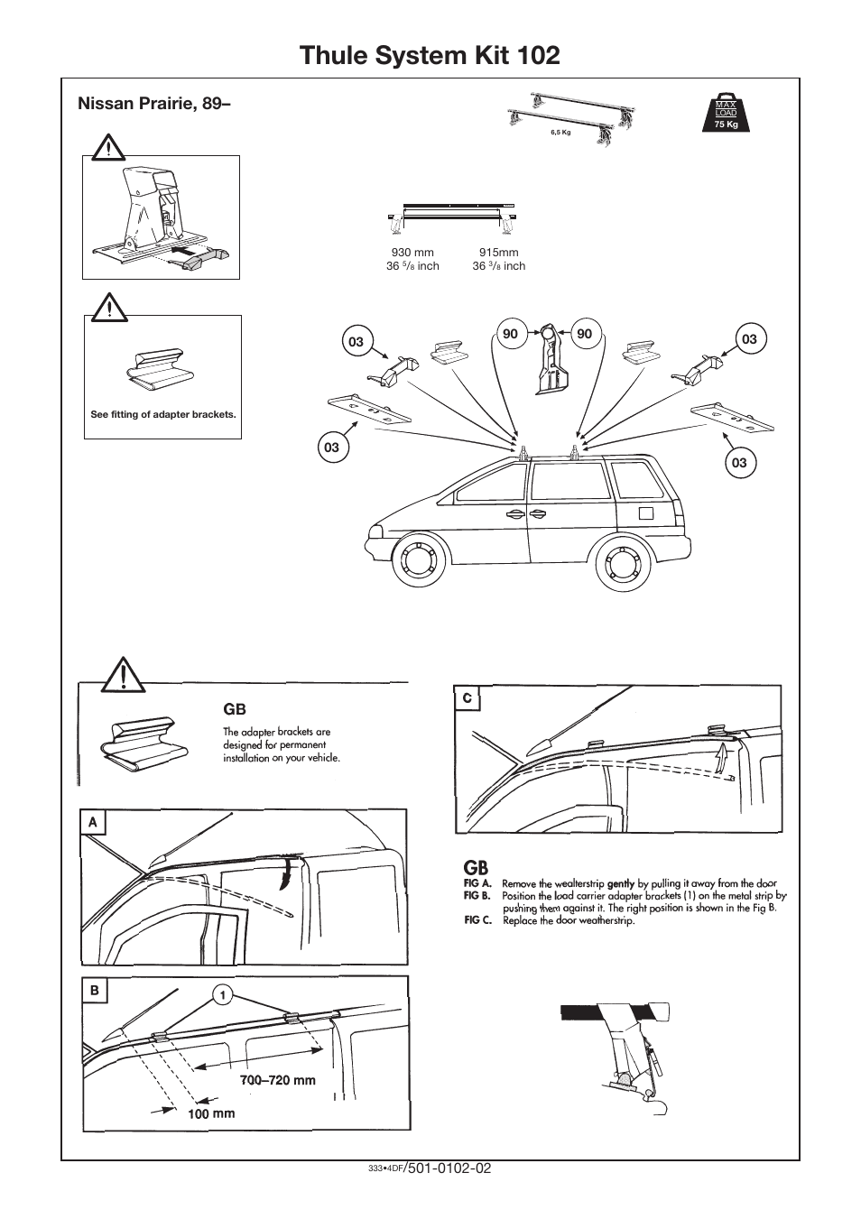 Thule 102 User Manual | 1 page