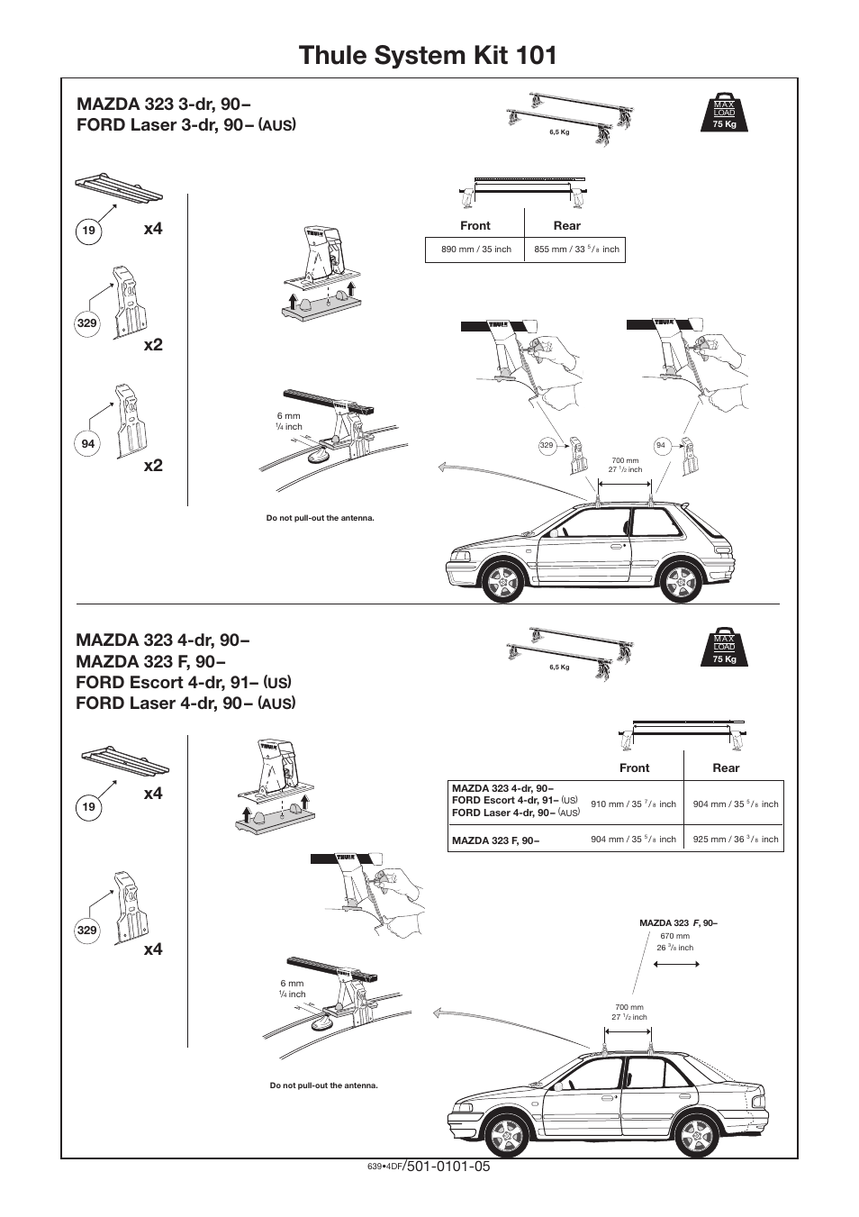 Thule 101 User Manual | 1 page