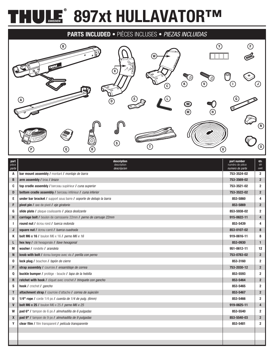 Thule 897xt User Manual | 12 pages