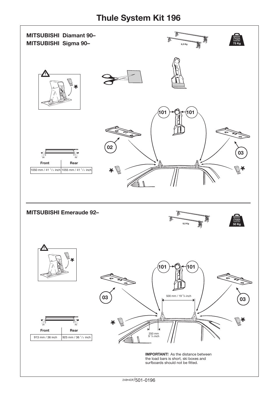 Thule 196 User Manual | 1 page